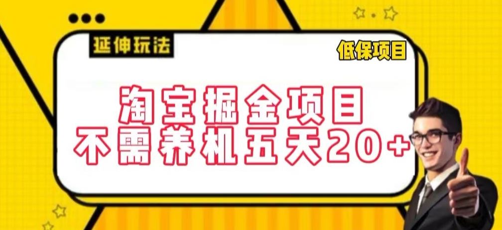 淘宝掘金项目,不需养机,五天20+,每天只需要花三四个小时【揭秘】-钞能力网全创
