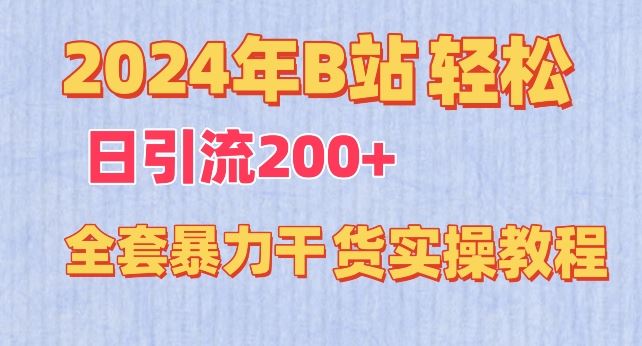 B站轻松日引流200+的全套暴力干货实操教程【揭秘】-钞能力网全创