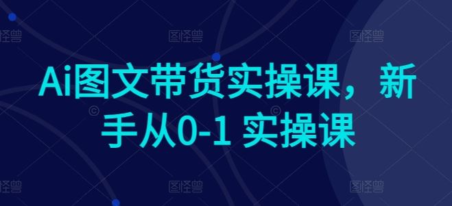 Ai图文带货实操课,新手从0-1 实操课