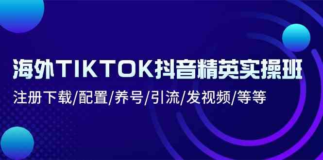 海外TIKTOK抖音精英实操班:注册下载/配置/养号/引流/发视频/等等-钞能力网全创