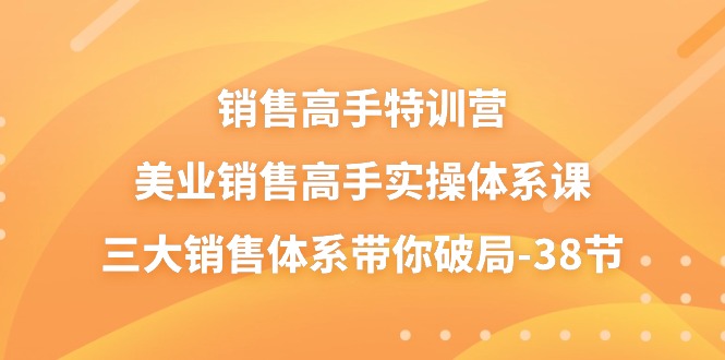 销售高手特训营,美业销售高手实操体系课,三大销售体系带你破局(38节)-钞能力网全创