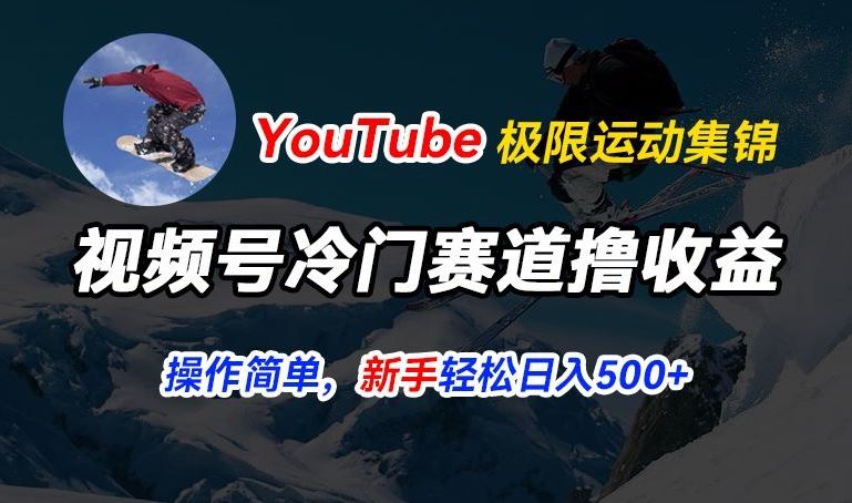 视频号冷门赛道撸收益,YouTube搬运极限运动集锦,暴力起号,操作简单流量高,轻松日入5张【揭秘】
