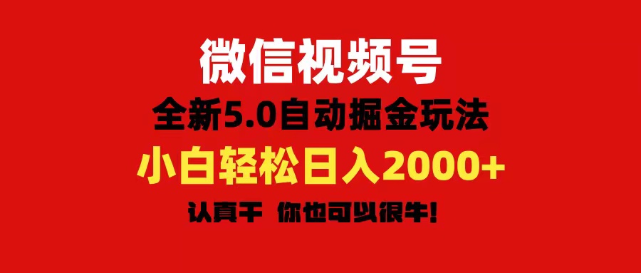 微信视频号变现,5.0全新自动掘金玩法,日入利润2000+有手就行-钞能力网全创