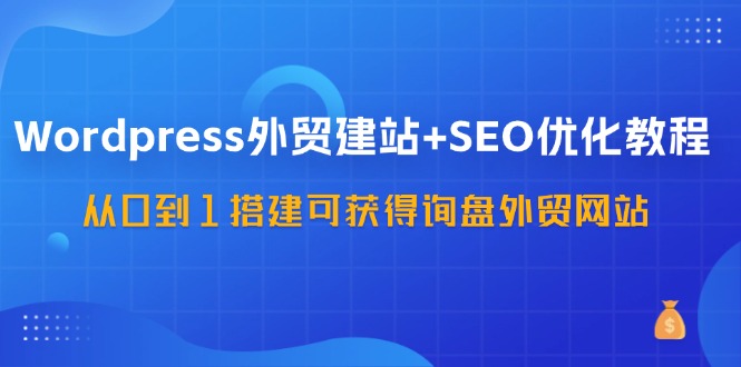 WordPress外贸建站+SEO优化教程,从0到1搭建可获得询盘外贸网站(57节课)-钞能力网全创