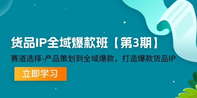 (12078期)货品-IP全域爆款班【第3期】赛道选择-产品策划到全域爆款,打造爆款货品IP-钞能力网全创