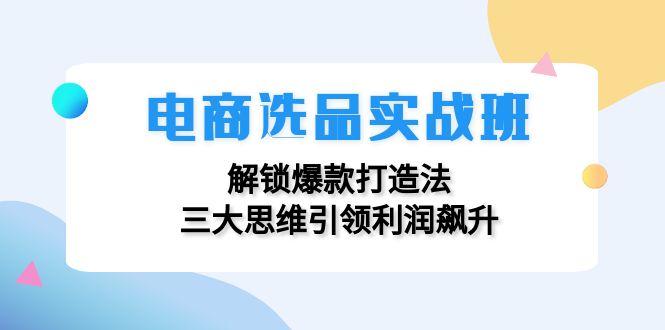 (12398期)电商选品实战班:解锁爆款打造法,三大思维引领利润飙升-钞能力网全创