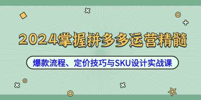 掌握拼多多运营精髓:爆款流程、定价技巧与SKU设计实战课-钞能力网全创