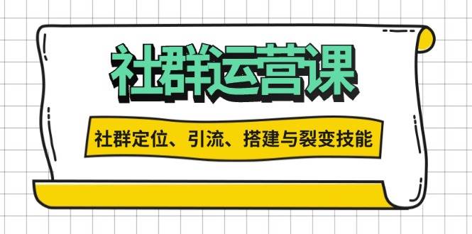 社群运营打卡计划:解锁社群定位、引流、搭建与裂变技能-钞能力网全创