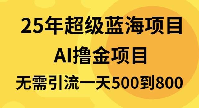 25年超级蓝海项目一天800+,半搬砖项目,不需要引流-钞能力网全创