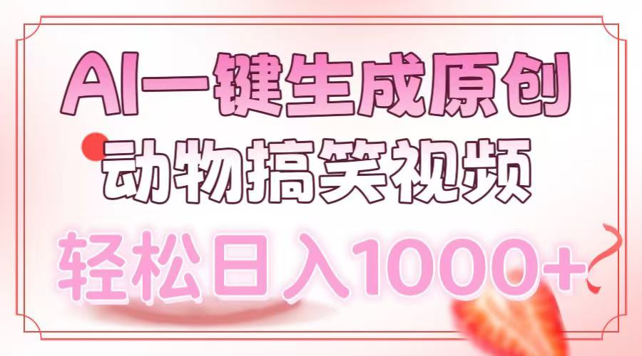 AI一键生成原创动物搞笑视频,轻松日入1000+-钞能力网全创