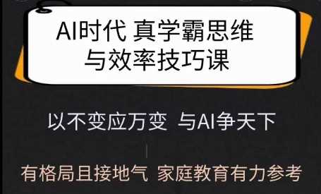 Ai时代真学霸思维与学习方法课,有格局且接地气,家庭教育有力参考-钞能力网全创