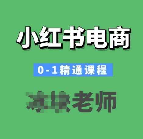 小红书电商0-1精通课程,小红书开店必学课程-钞能力网全创
