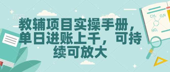教辅项目实操手册,单日进账上千,可持续可放大-钞能力网全创
