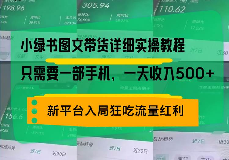 小绿书图文带货详细实操教程,只需要一部手机,一天收入500+,轻松变现-钞能力网全创