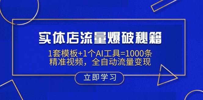 实体店流量爆破秘籍:1套模板+1个AI工具=1000条精准视频,全自动流量变现-钞能力网全创