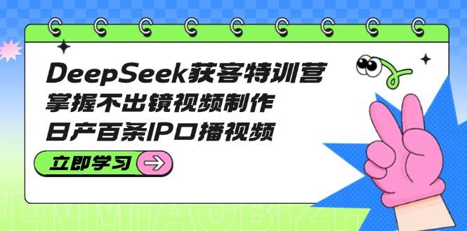 DeepSeek获客特训营:掌握不出镜视频制作,日产百条IP口播视频-钞能力网全创