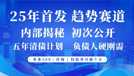 2025年首次公开,真正的事业型赛道,客咨不断,单月轻松破W-钞能力网全创