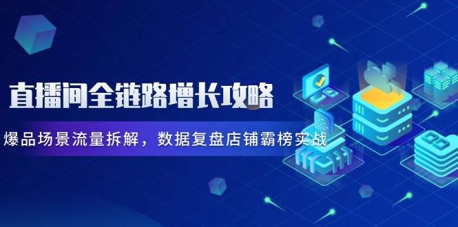 直播间全链路增长攻略,爆品场景流量拆解,数据复盘店铺霸榜实战-钞能力网全创