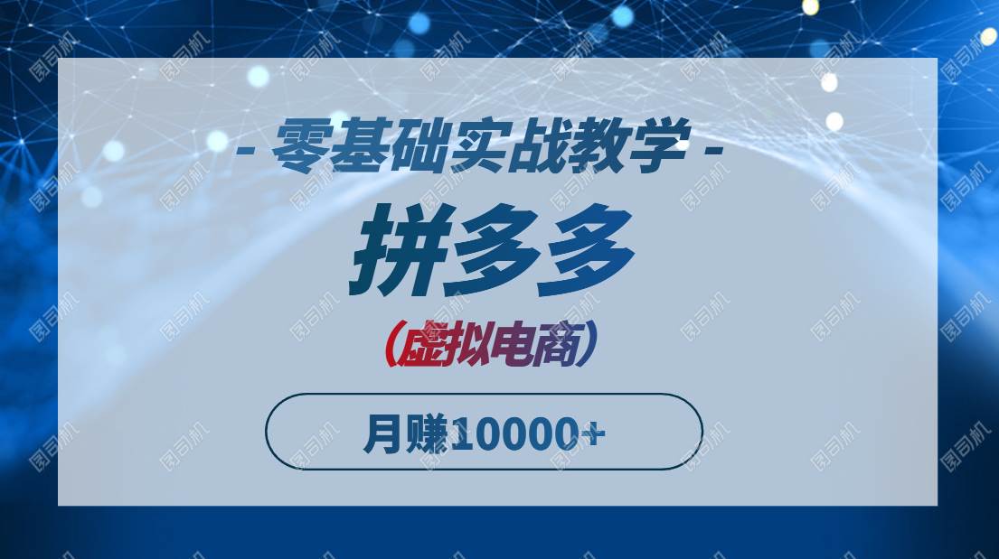 (14880期)拼多多虚拟电商,零基础实战教学,快速打爆商品,新手也能月入10000+-钞能力网全创