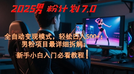 2025男粉计划7.0,全自动变现模式,轻松日入5张+,新手小白必看课程-钞能力网全创