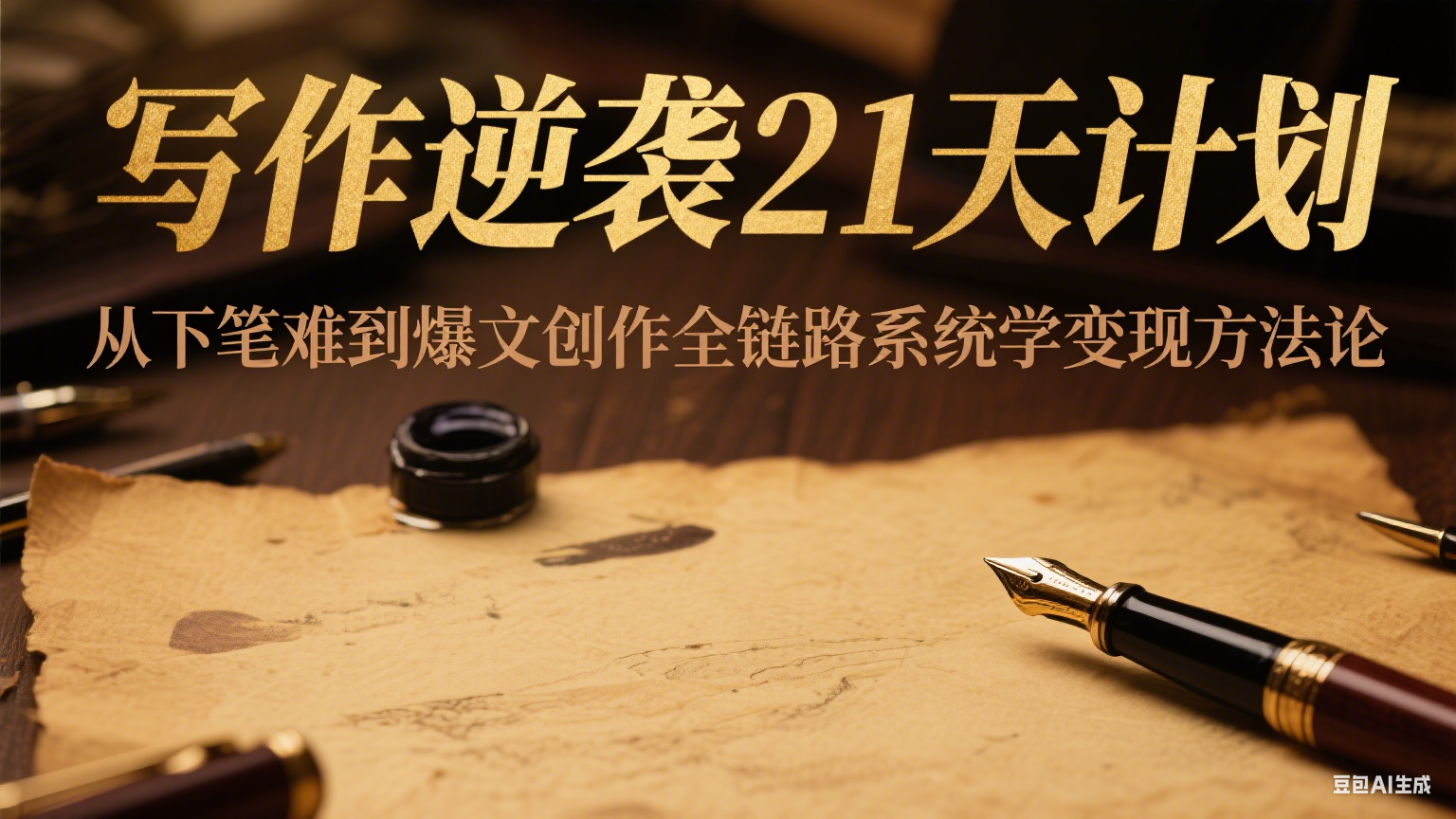 写作逆袭21天计划:从下笔难到爆文创作全链路系统学变现方法论-钞能力网全创