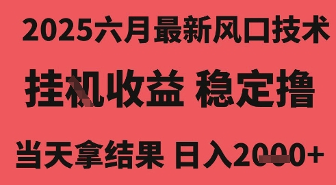 2025六月最新风口技术,无人挂G撸礼物,长期稳定 一个小时收益2k+,小白当天拿结果【揭秘】-钞能力网全创