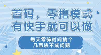 首码零撸项目,有快手就可以做,每天业务时间搞个几张不是问题【揭秘】-钞能力网全创