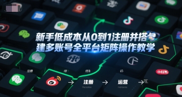 新手低成本从0到1注册并搭建多账号全平台矩阵操作教学,手机号-邮箱-IP-工具-钞能力网全创