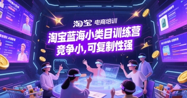 淘宝蓝海小类目训练营, 竞争小,可复制性强-钞能力网全创