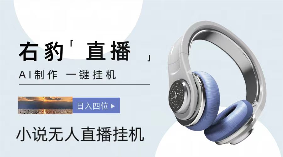 右豹小说无人直播挂机吸金项目，简单易行收益稳定， 月入1000+-钞能力网全创