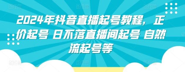抖音直播起号教程，正价起号 日不落直播间起号 自然流起号等-钞能力网全创
