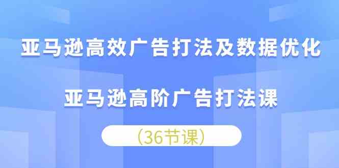 亚马逊高效广告打法及数据优化，亚马逊高阶广告打法课（36节）-钞能力网全创