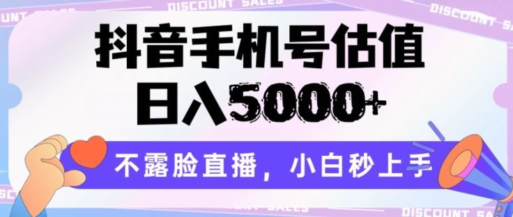 抖音手机号估值，日入5000+，不露脸直播，小白秒上手【揭秘】-钞能力网全创