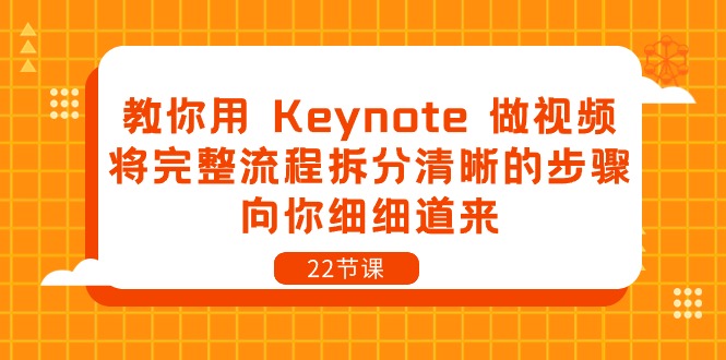 教你用Keynote做视频，将完整流程拆分清晰的步骤，向你细细道来（22节课）-钞能力网全创