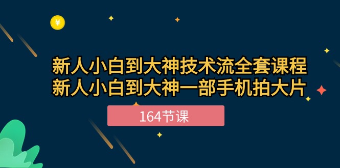 新手小白到大神技术流全套课程，新人小白到大神一部手机拍大片（164节）-钞能力网全创