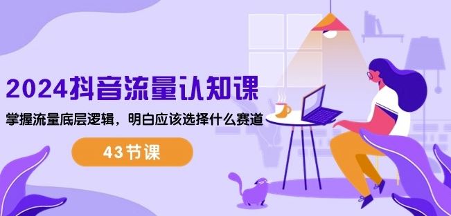 抖音流量认知课：掌握流量底层逻辑，明白应该选择什么赛道 (43节课)-钞能力网全创