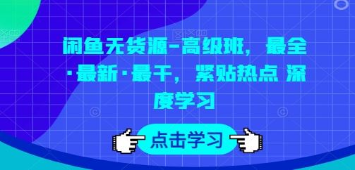 闲鱼无货源-高级班，最全·最新·最干，紧贴热点 深度学习-钞能力网全创