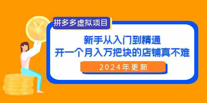 （9744期）拼多多虚拟项目：入门到精通，开一个月入万把块的店铺 真不难（24年更新）-钞能力网全创