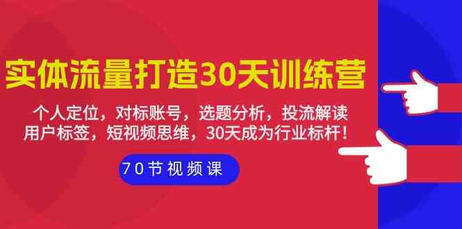 （9782期）实体-流量打造-30天训练营：个人定位，对标账号，选题分析，投流解读-70节-钞能力网全创