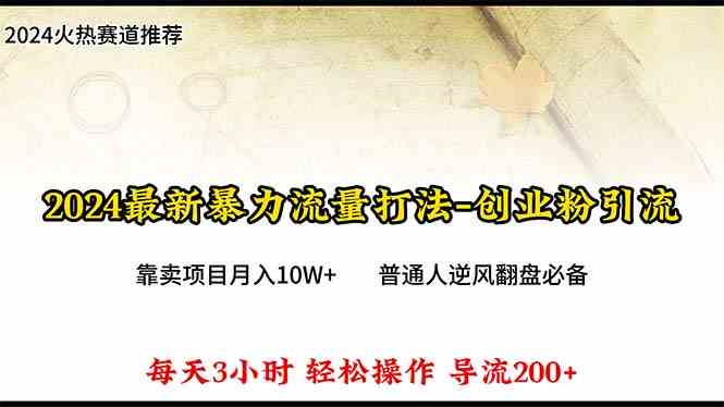 （10151期）2024年最新暴力流量打法，每日导入300+，靠卖项目月入10W+-钞能力网全创