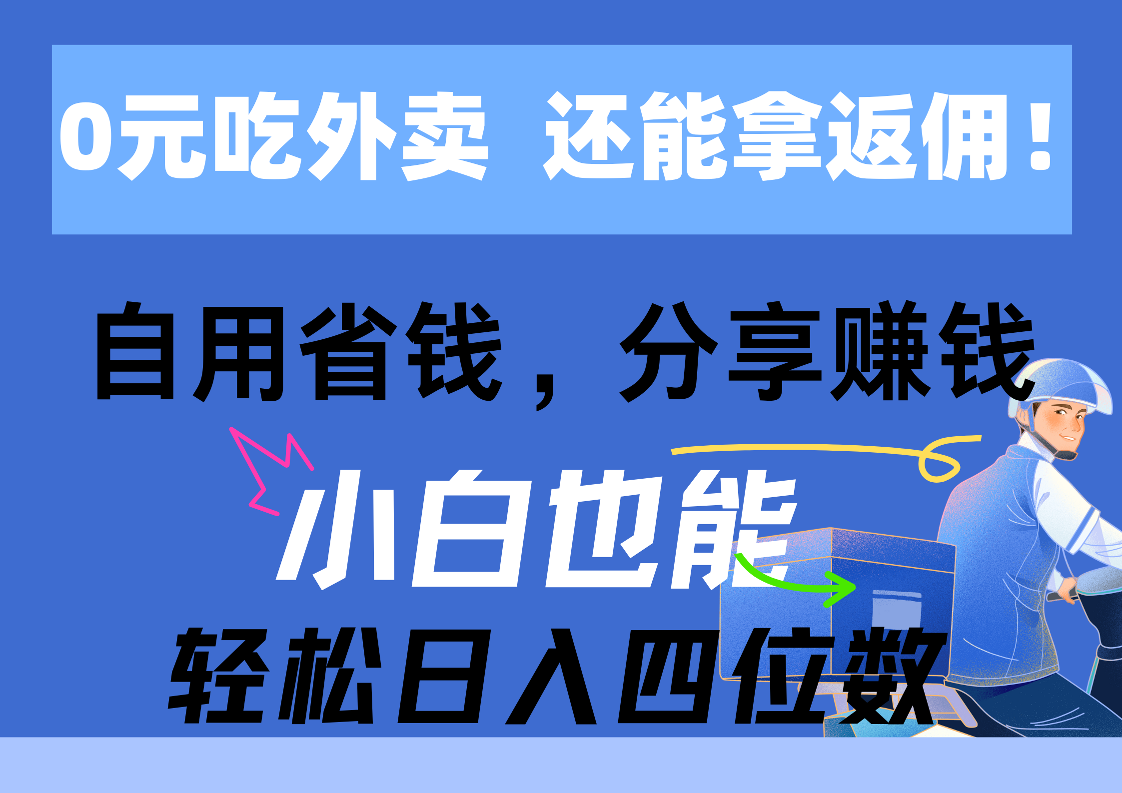 （11037期）0元吃外卖， 还拿高返佣！自用省钱，分享赚钱，小白也能轻松日入四位数-钞能力网全创