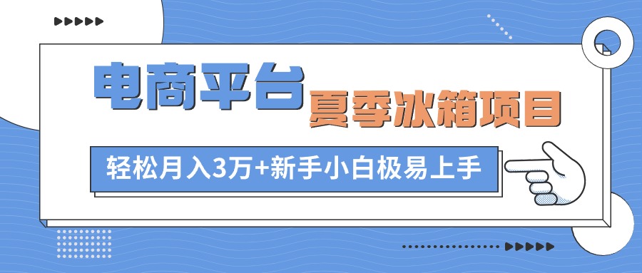 （10934期）电商平台夏季冰箱项目，轻松月入3万+，新手小白极易上手-钞能力网全创