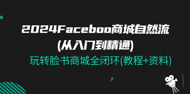 （11368期）2024Faceboo 商城自然流(从入门到精通)，玩转脸书商城全闭环(教程+资料)-钞能力网全创