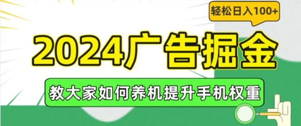 广告掘金，教大家如何养机提升手机权重，轻松日入100+【揭秘】-钞能力网全创