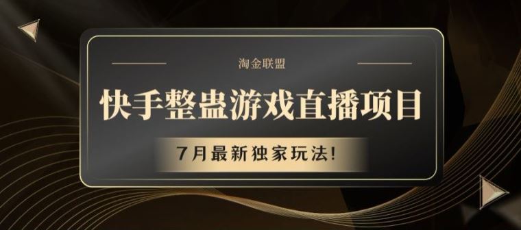 快手整蛊游戏直播项目，7月最新独家玩法【揭秘】-钞能力网全创