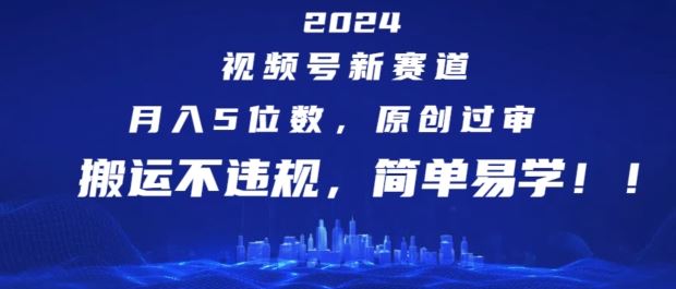 视频号新赛道，月入5位数+，原创过审，搬运不违规，简单易学【揭秘】-钞能力网全创