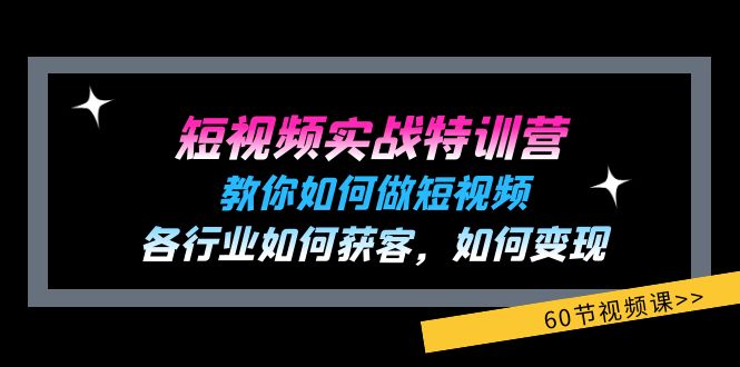 短视频实战特训营：教你如何做短视频，各行业如何获客，如何变现 (60节)-钞能力网全创