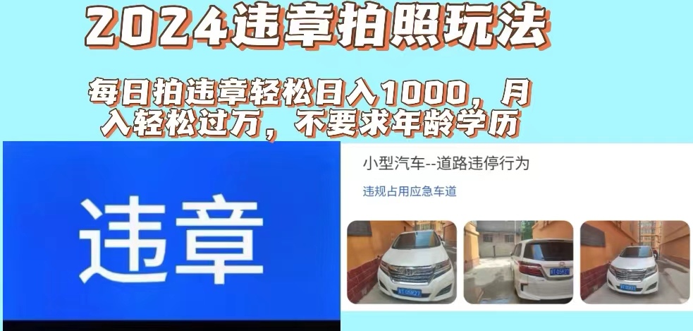 违章拍照新玩法，推广躺赚+拍照赚钱双模式，日入1000+-钞能力网全创