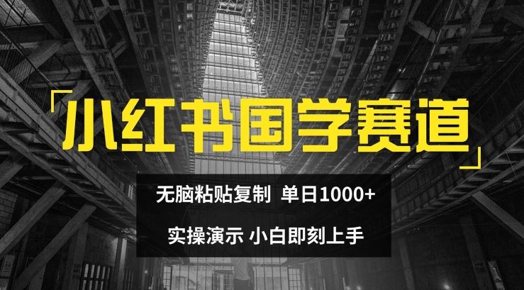 小红书国学赛道，无脑粘贴复制，单日1K，实操演示，小白即刻上手【揭秘】-钞能力网全创
