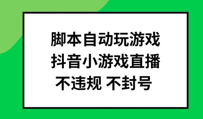 脚本自动玩游戏，抖音小游戏直播，不违规不封号可批量做【揭秘】-钞能力网全创